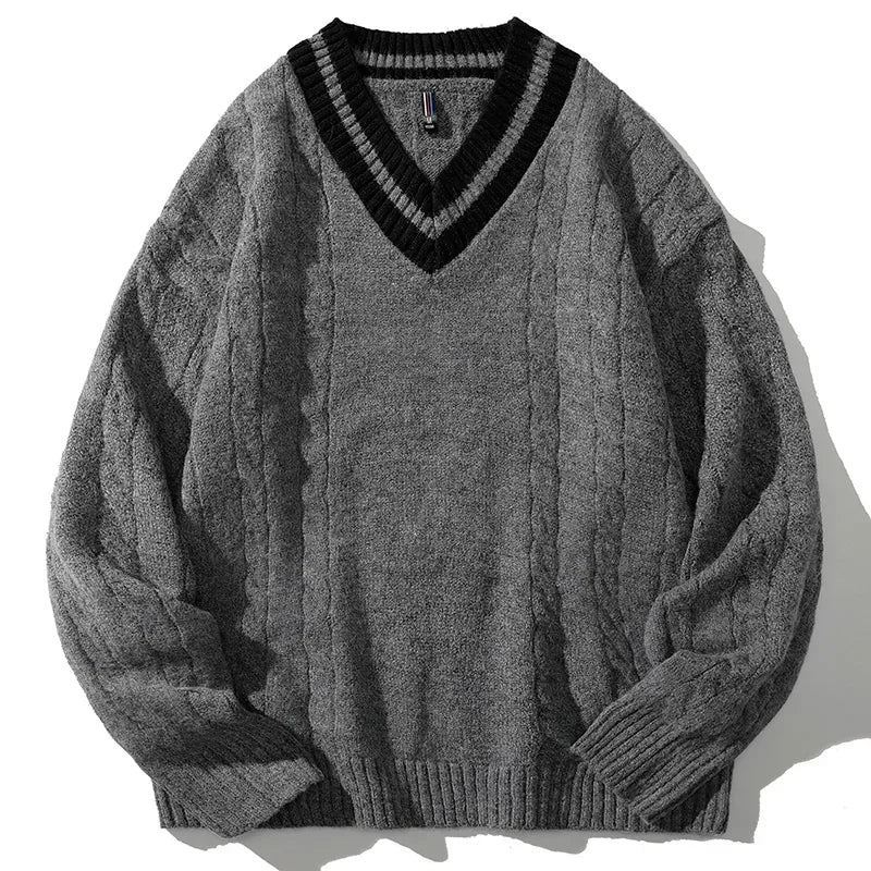 Rivano strik-sweater med V-hals
