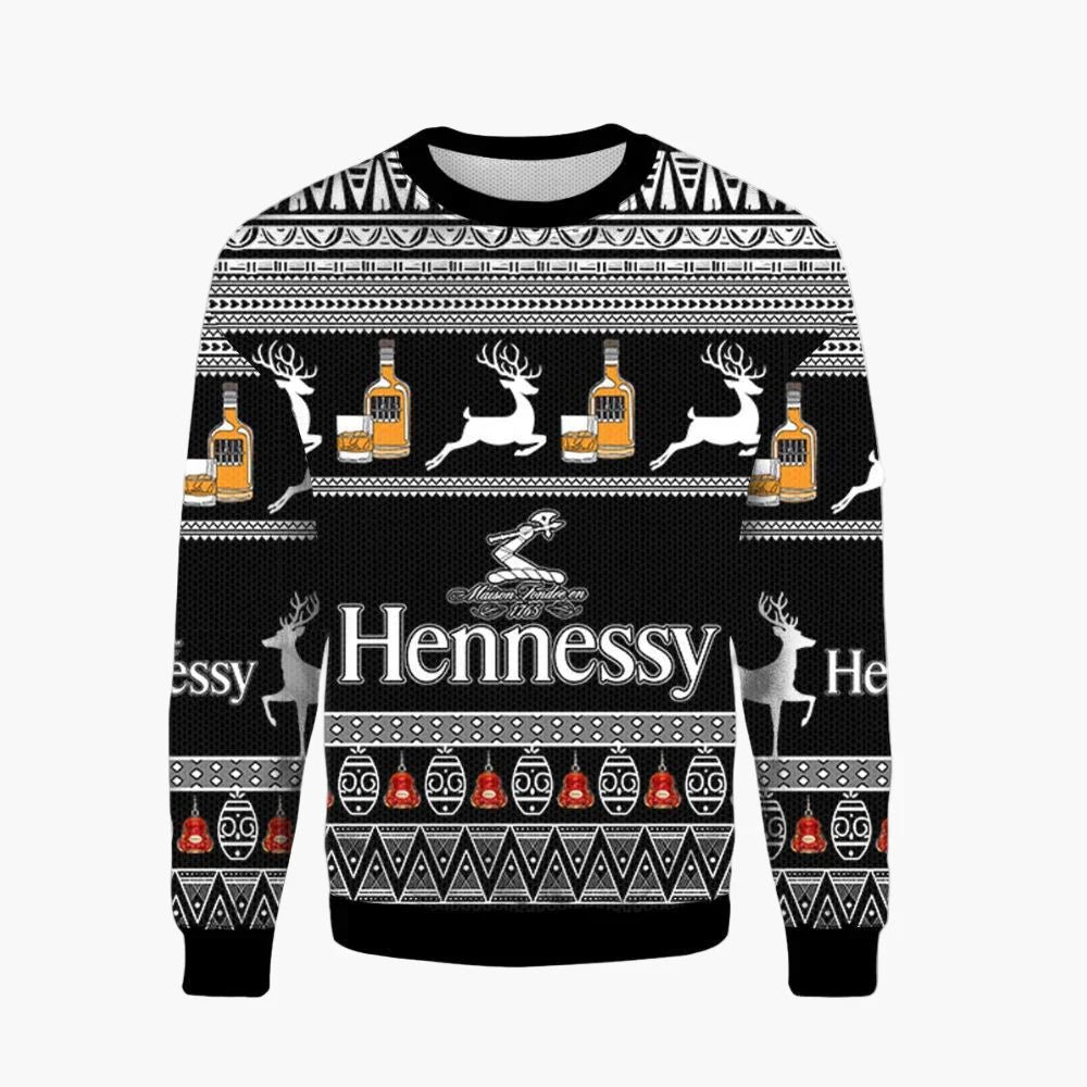 Jägermeister Ugly Christmas Sweater til mænd - festlig strikket sweater til højtider og fester