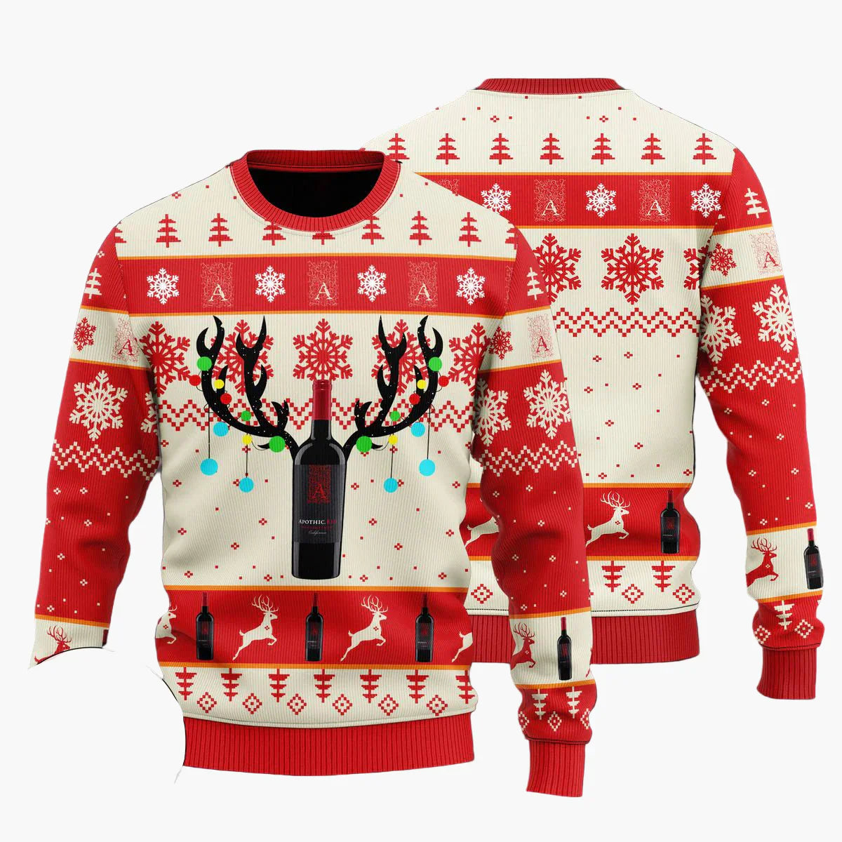 Jägermeister Ugly Christmas Sweater til mænd - festlig strikket sweater til højtider og fester
