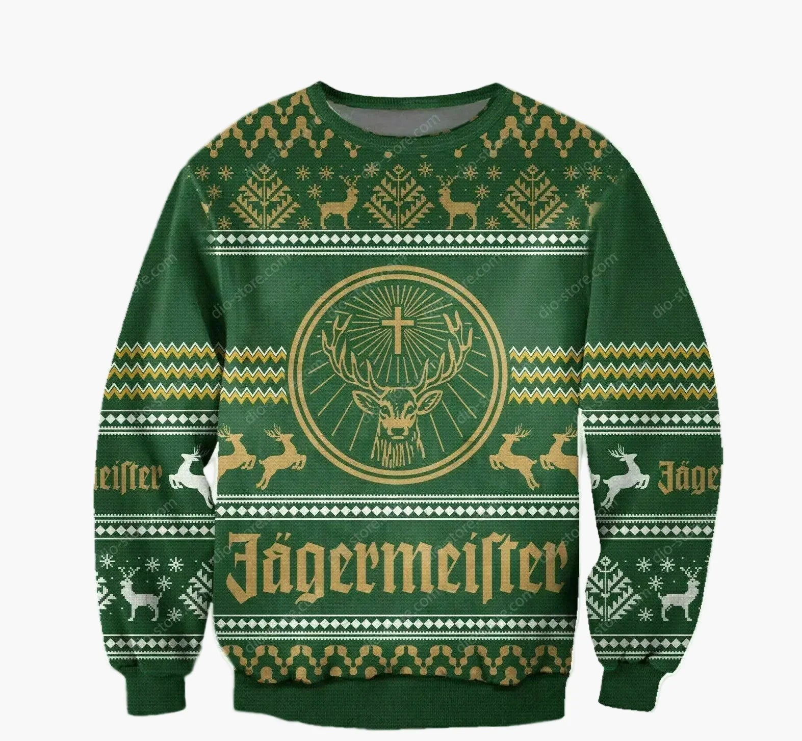 Jägermeister Ugly Christmas Sweater til mænd - festlig strikket sweater til højtider og fester