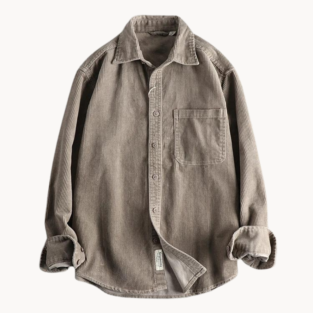 Overshirt med fløjlstekstur