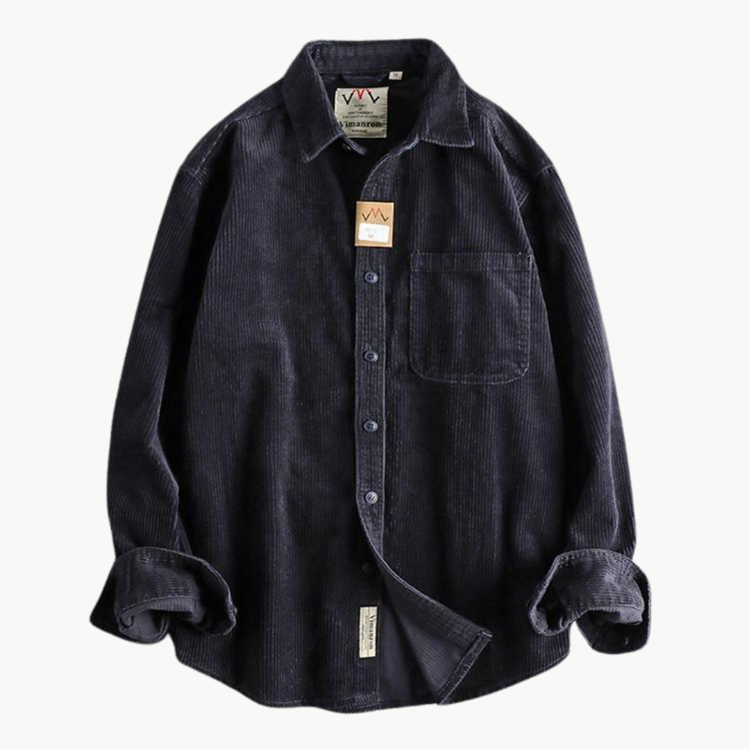 Overshirt med fløjlstekstur