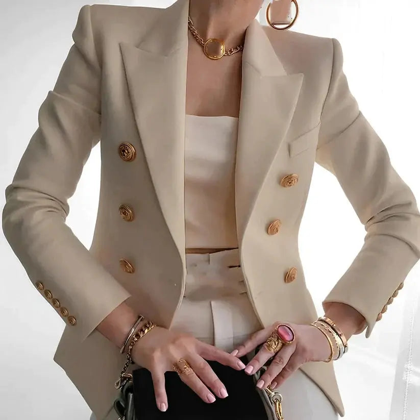 Celestina - Tidløs Elegance Kvinde Blazer-Jackets/ blazers-Zuruz-Beige-XS-Zuruz
