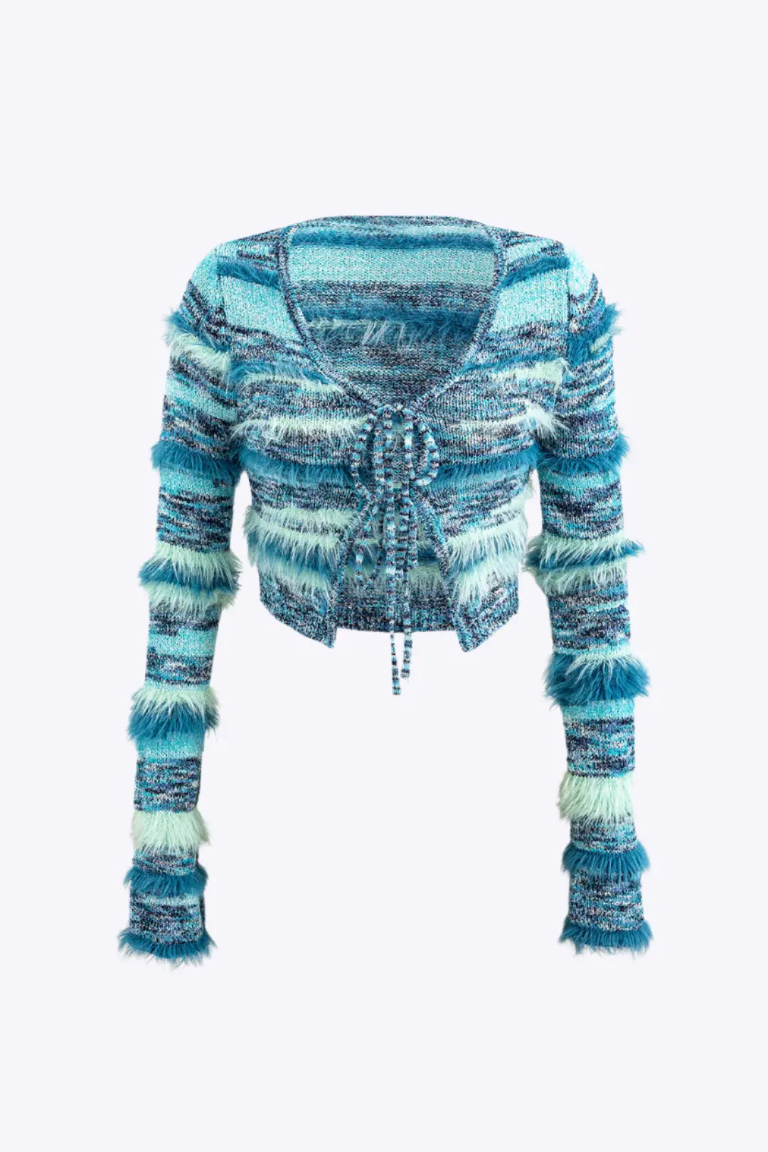 Nerissa – Stribet Langærmet Elegant Strikket Cardigan til Kvinder-Cardigans-Zuruz-Blå-XS-Zuruz