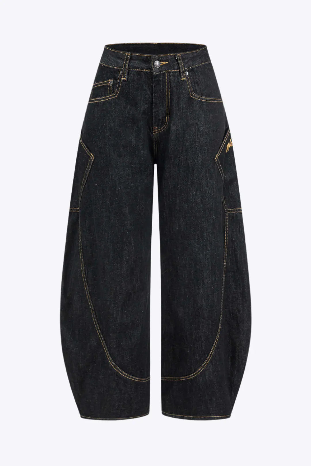 Stasia - Trendy Vasket Design Bredbenede Kvinde Jeans-Jeans-Zuruz-Sort-XS-Zuruz