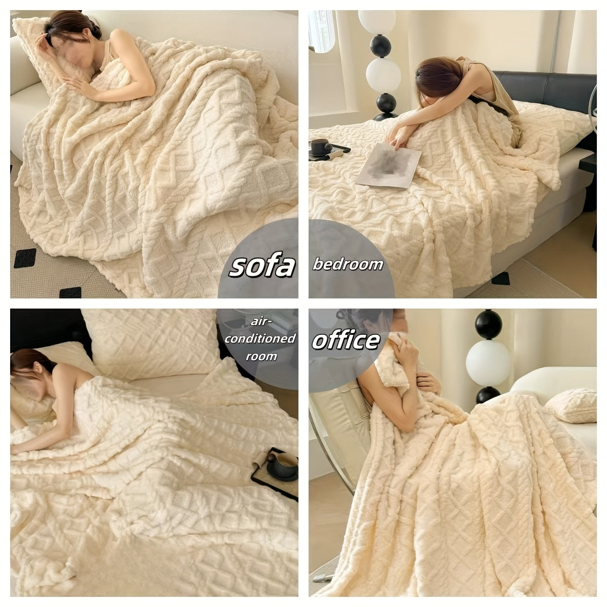 1pc Ultra-Soft Quilted Blanket - Lightweight & Portable, Perfect for Office Naps, Car Camping, Bed & Sofa Use, Machine Washable, Contemporary Style, Available in 6 Colors, Blanket for Bed, Cozy Home Accessory, Plush Texture, Durable Fabric