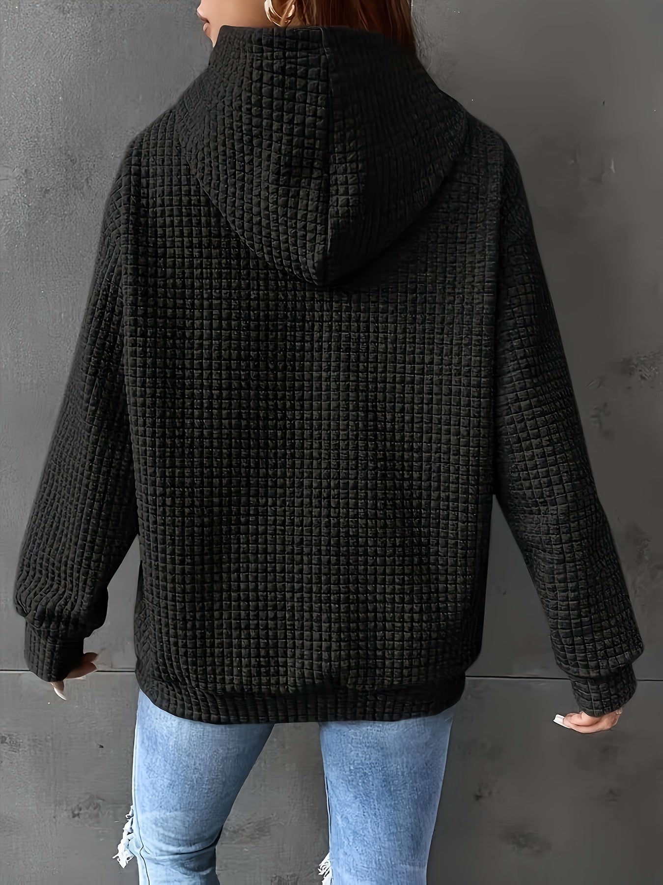 Autumn and Winter Amazon European & American Women's Fashion Trendy Round Neck Solid Color Long Sleeve Sweatshirt Top