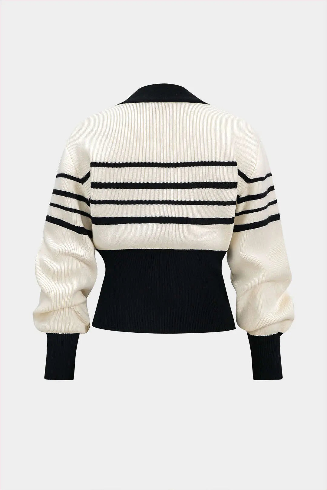 Selina – Kontrast Pyntesøm Rullekrave Kvinde Cardigan-Cardigans-Zuruz-Zuruz