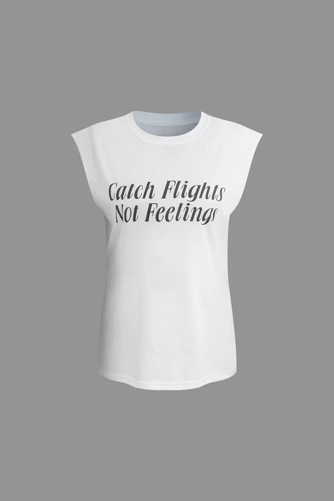 Sonja - Stilfuld Bogstavprintet Ærmeløs Kvinde T-shirt-T-shirts-Zuruz-Zuruz