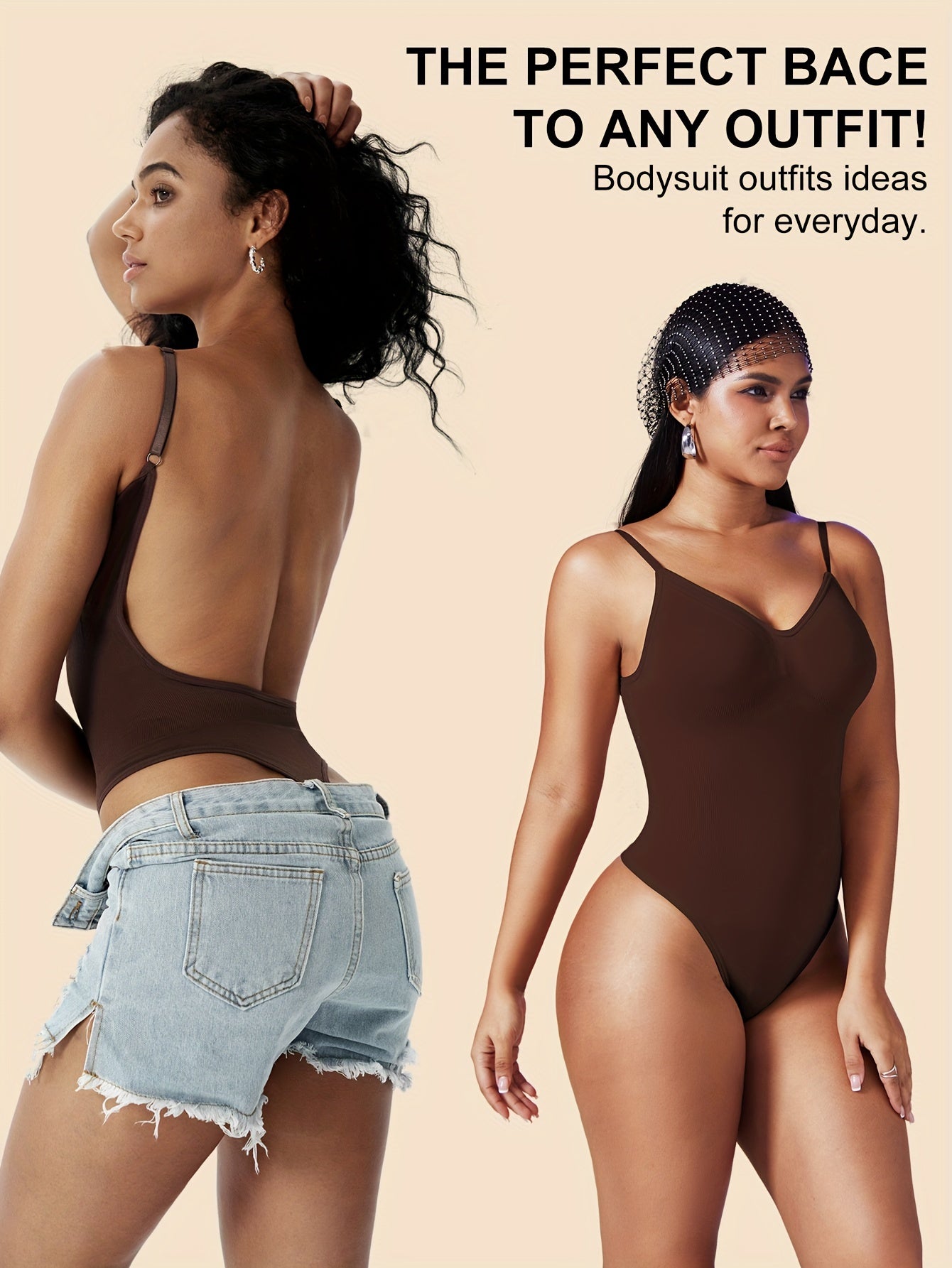 1pc Women's Backless Thong Bodysuit Tummy Control Invisible Shapewear - Seamless Waist Shaping for Under Dresses and shapewear & Wedding TE211