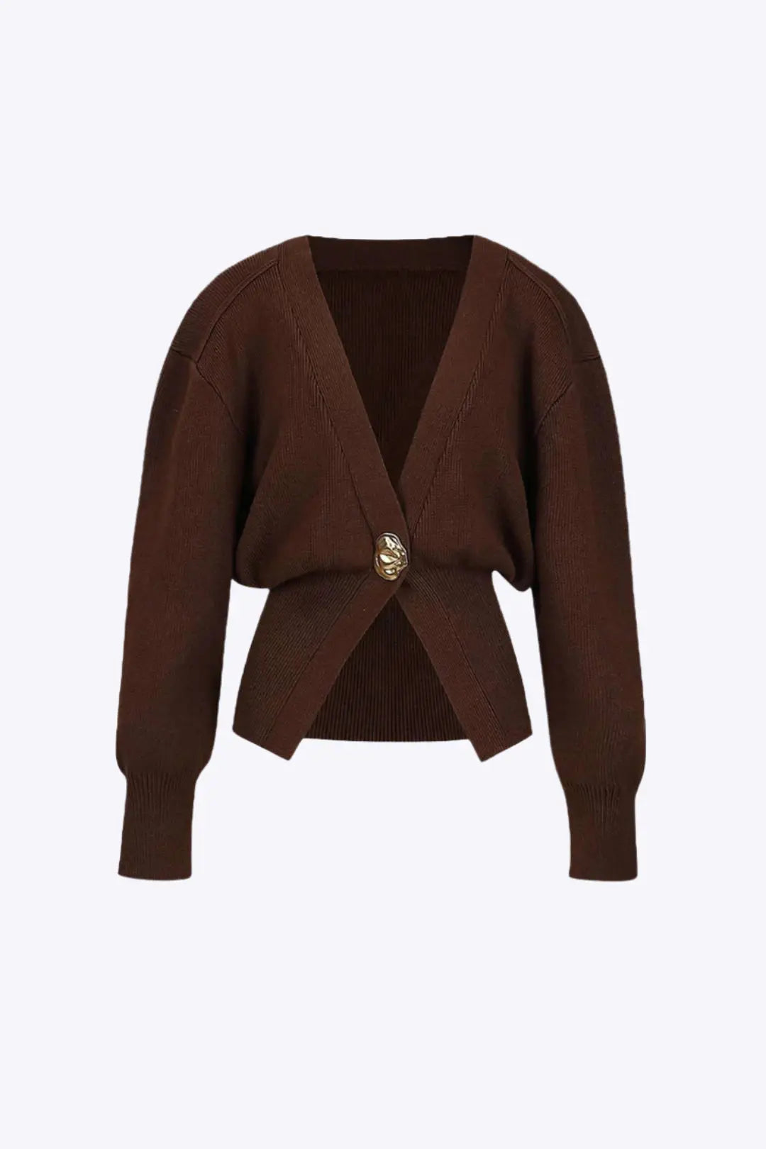 Rosina – Elegant V-hals Kvinde Cardigan-Cardigans-Zuruz-Brun-XS-Zuruz