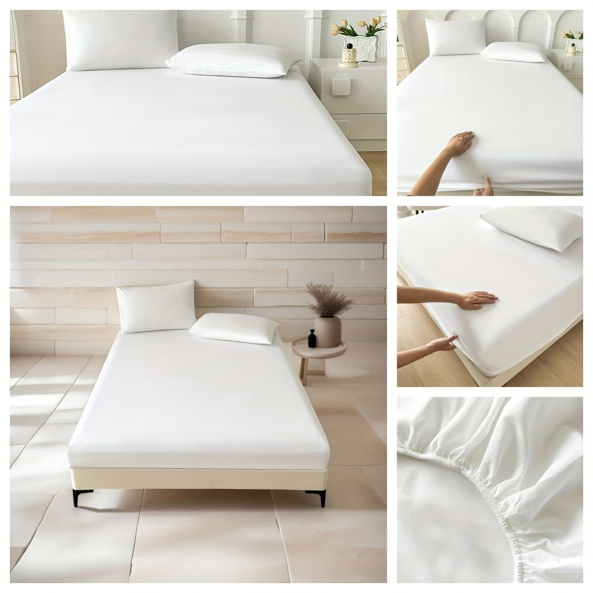 Luxury Hotel Quality Bed Sheets - Brushed Super Soft Microfiber, Deep Pocket (≤29cm) Breathable Hypoallergenic Anti-Wrinkle Machine Washable Solid Color Bedding for Standard Beds, Bedroom Comfort | Sleek Bed Appearance | Durable Bed Frame