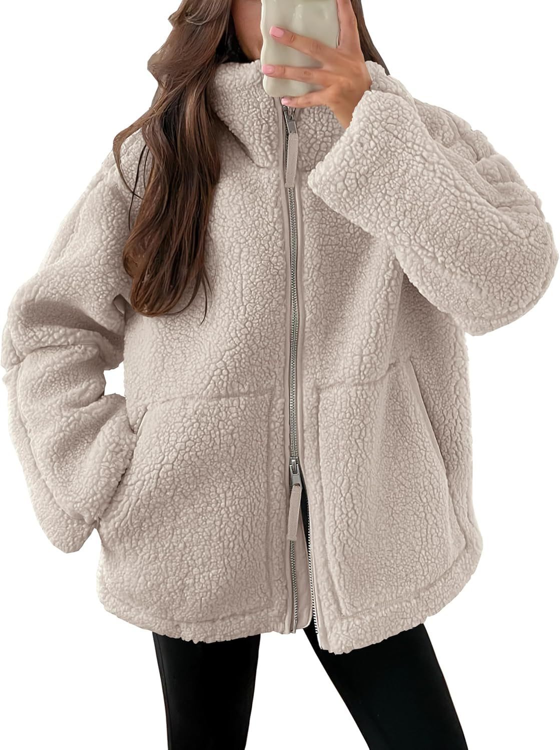 Teddy Zip Jacket til kvinder - hyggelig fleecejakke til vinter og efterår