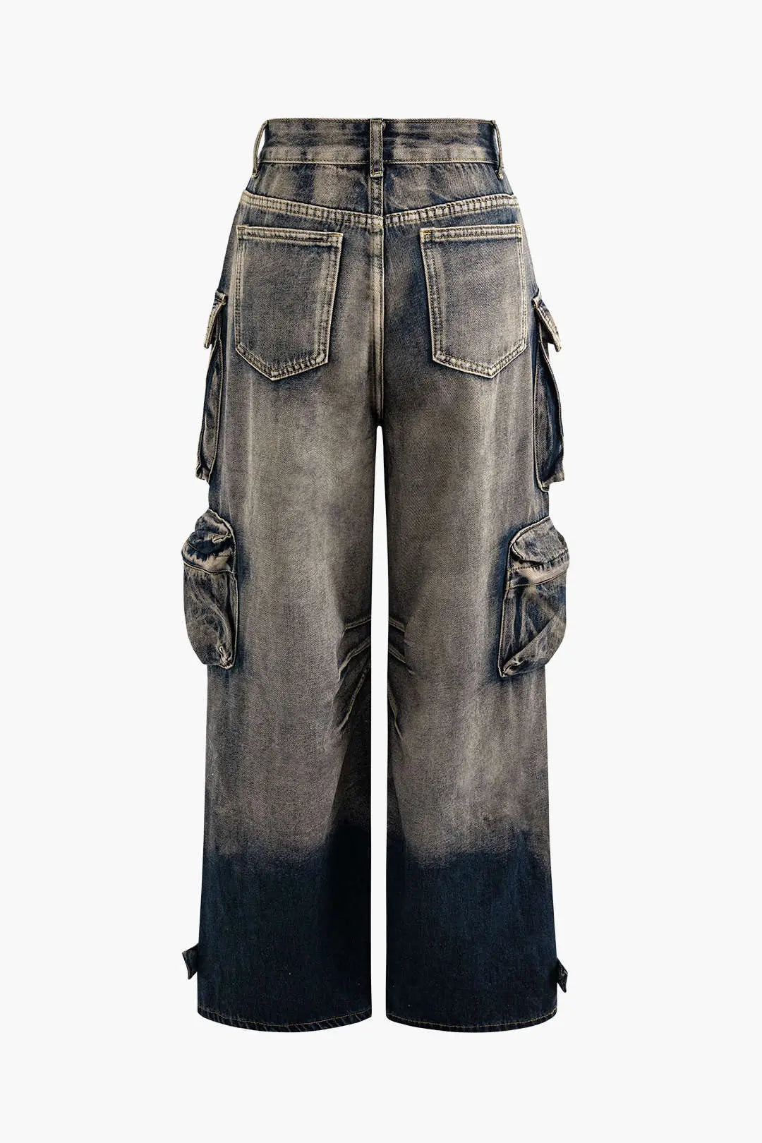 Petra - Ombre Multi-lomme Bredbenede Cargo Jeans til Kvinder-Jeans-Zuruz-Zuruz