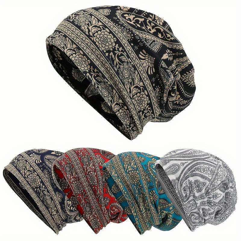 Boheme Mønstret Elastisk Beanie Hovedbånd Halsedisse