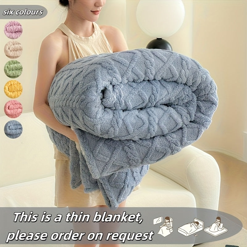1pc Ultra-Soft Quilted Blanket - Lightweight & Portable, Perfect for Office Naps, Car Camping, Bed & Sofa Use, Machine Washable, Contemporary Style, Available in 6 Colors, Blanket for Bed, Cozy Home Accessory, Plush Texture, Durable Fabric