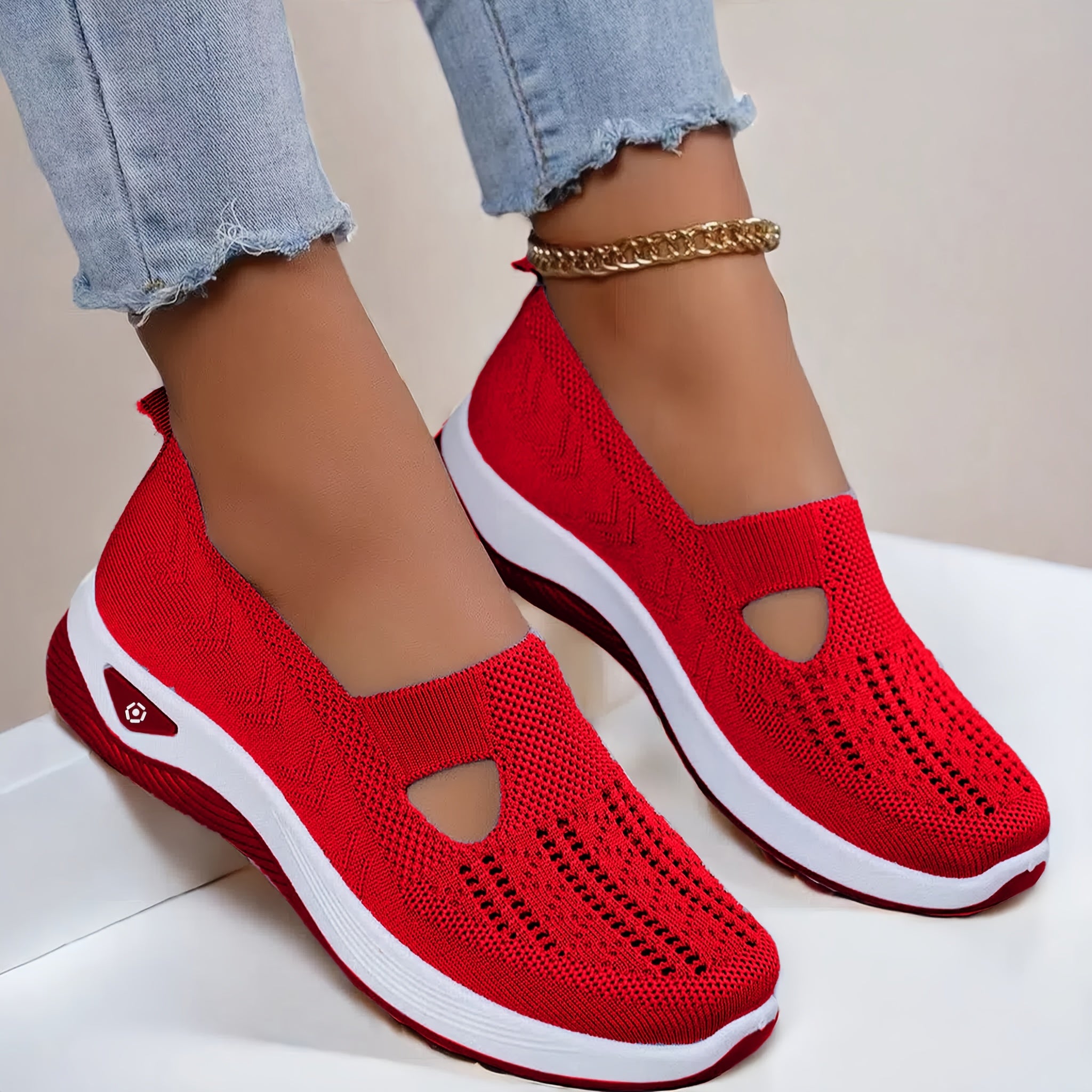 1 Pair Women's Breathable Mesh Lace-Up Sneakers, Lightweight & Supportive PVC Sole, Solid Color, All-Season Casual & Sporty Shoes for Women