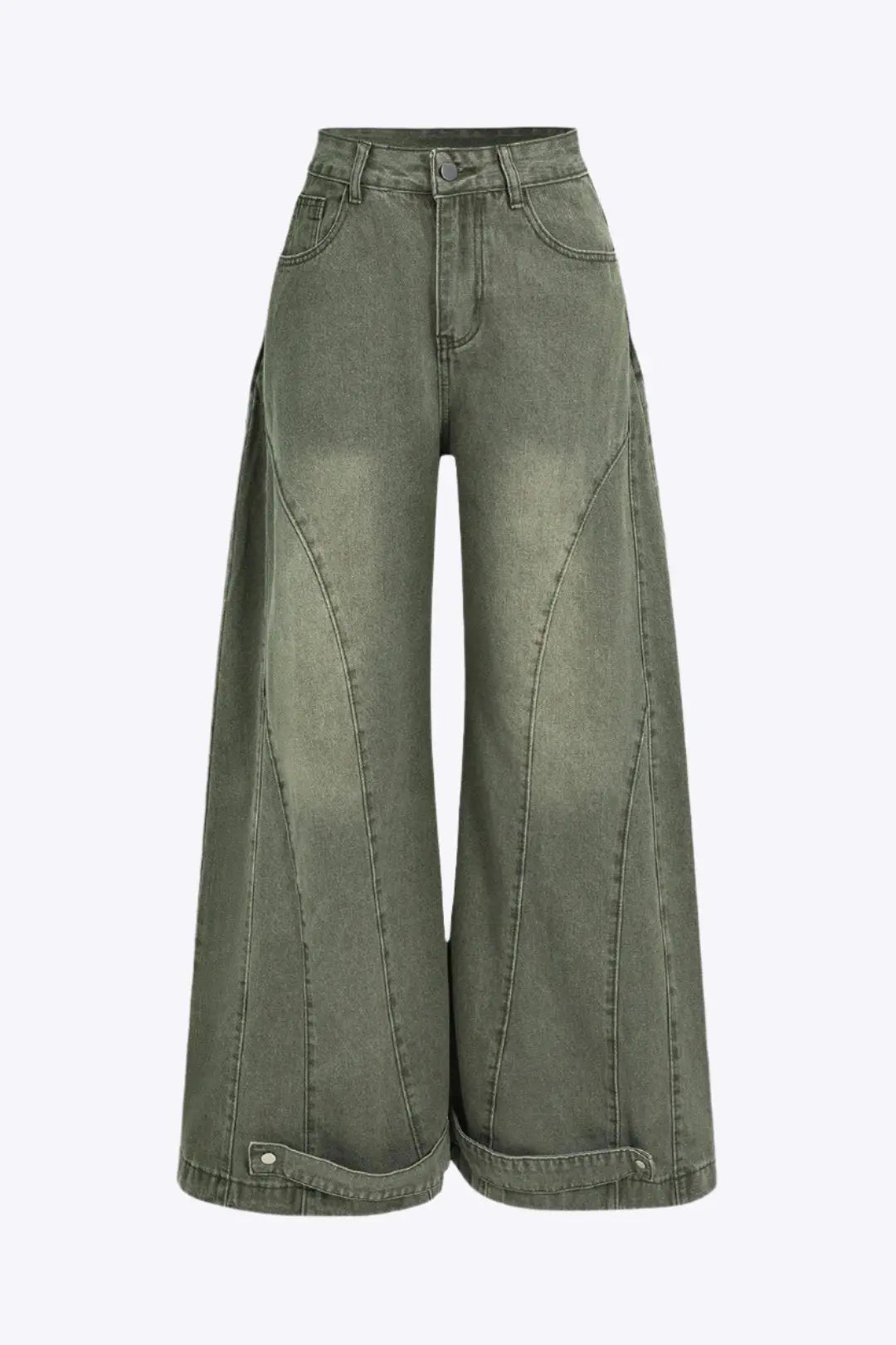 Manuela - Klassisk Denim Vasket Bredbenede Kvinde Jeans-Jeans-Zuruz-Cyan-S-Zuruz