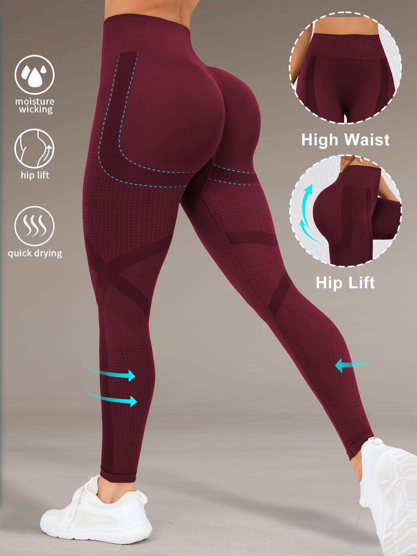 Højtalje Løftende Yogabukser Kvinder Med Bredt Taljestykke
