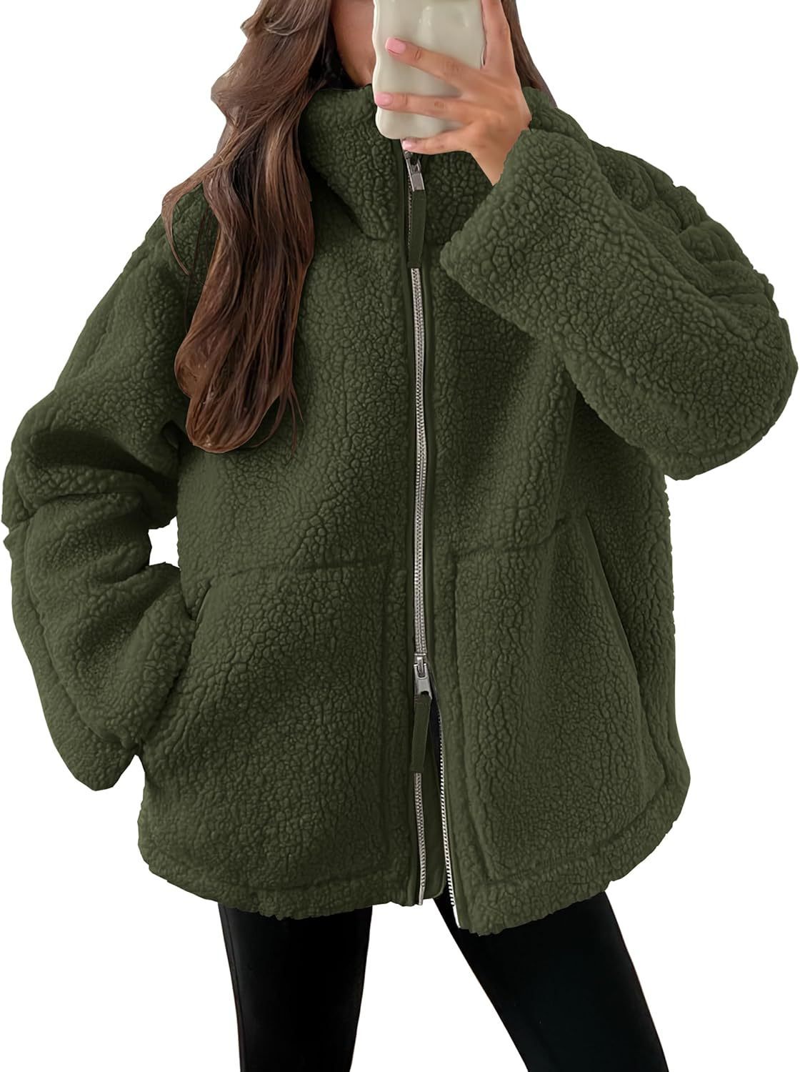 Teddy Zip Jacket til kvinder - hyggelig fleecejakke til vinter og efterår