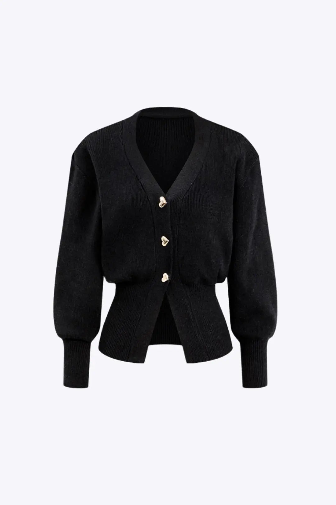 Isabeau – Romantisk Hjerteknap Kvinde Sweater Cardigan-Cardigans-Zuruz-Sort-S-Zuruz