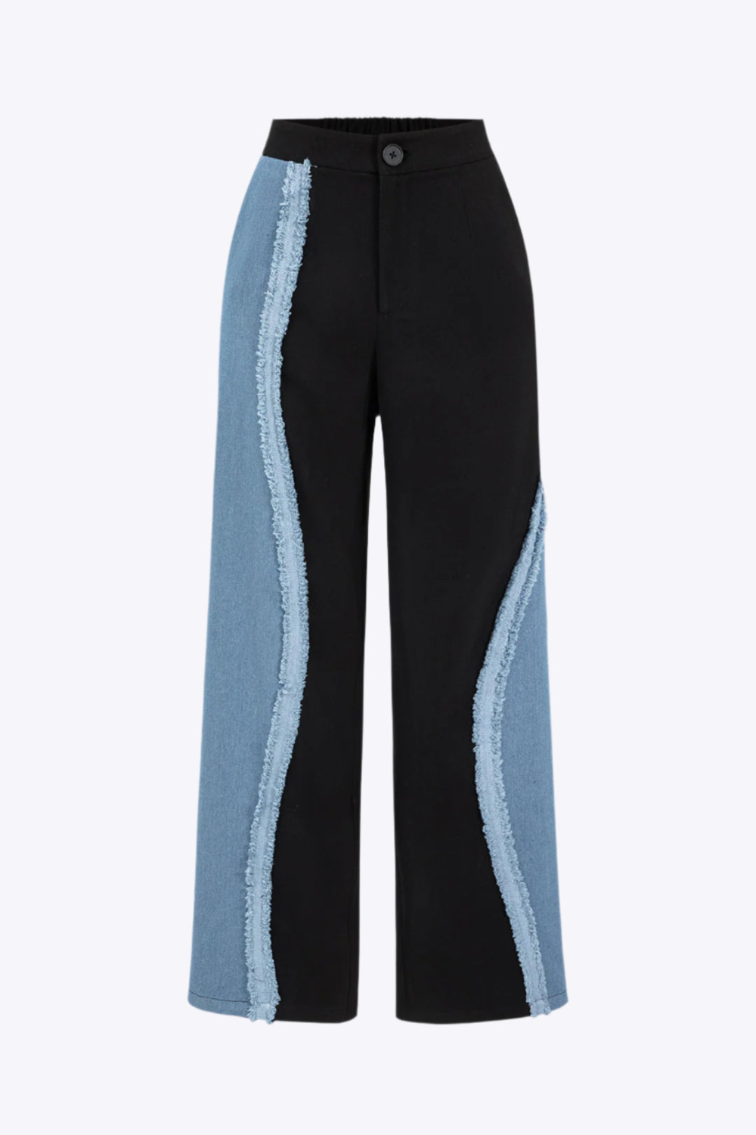 Xenia – Moderne patchwork mønster dame brede bukser-Pants-Zuruz-Sort-XS-Zuruz