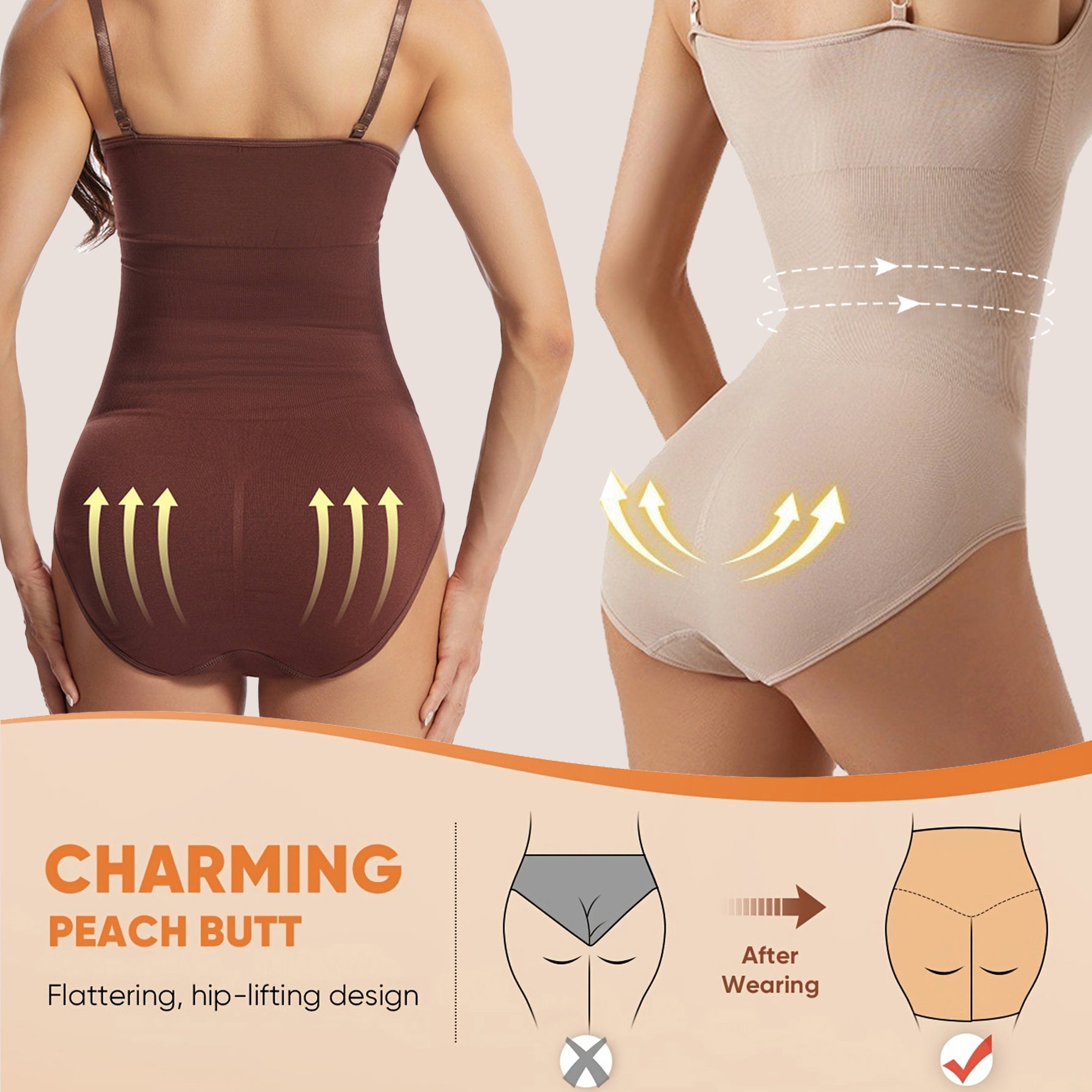 1pc High-Compression Women'S Shapewear Bodysuit | Backless, Adjustable Strap, Elastic Hip Lift, Thin Waist Design for Tummy Control, Full Bust Support, Skinny Sleeveless Fit, Plus Size, Modeling Romper, ComfortableFit